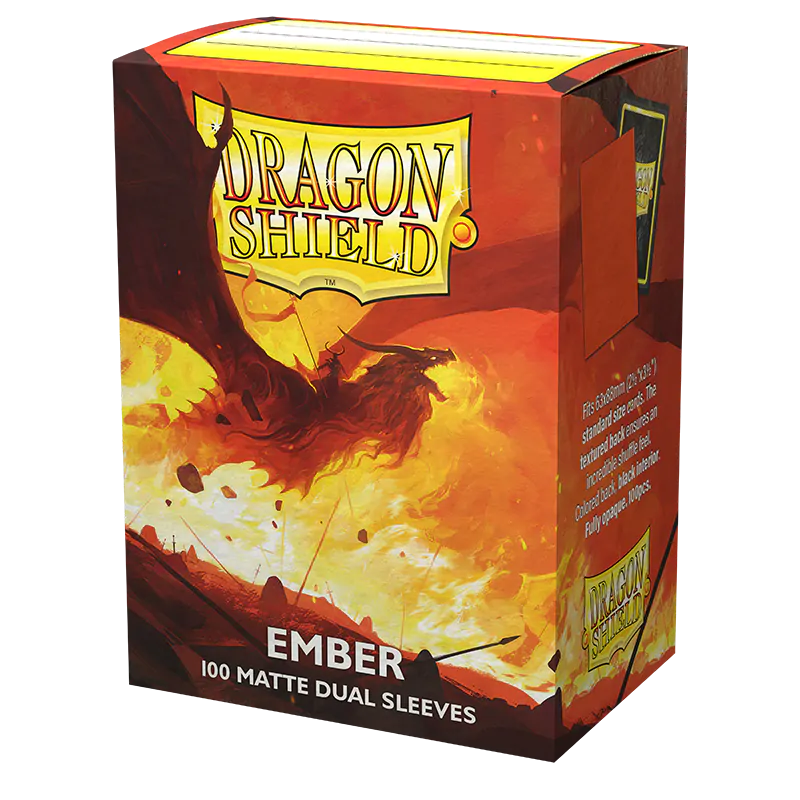DRAGON SHIELD - SLEEVES STANDARD SIZE MATTE DUAL (100) - EMBER