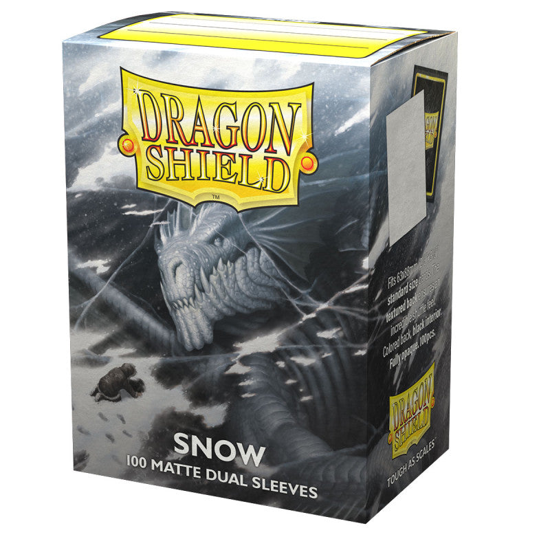 DRAGON SHIELD - SLEEVES STANDARD SIZE MATTE DUAL (100) - SNOW